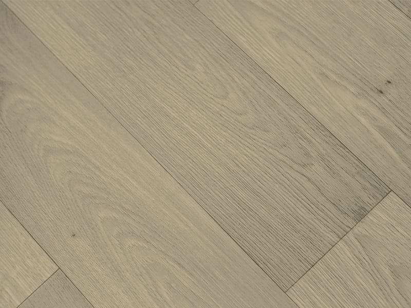 Wood-like linoleum flooring that has just been applied to the floor. 