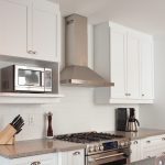 White Shaker cabinets in a newly remodeled kitchen.